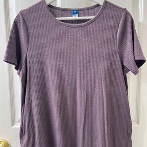 Old Navy Luxe Ribbed Purple Short Sleeve Top
